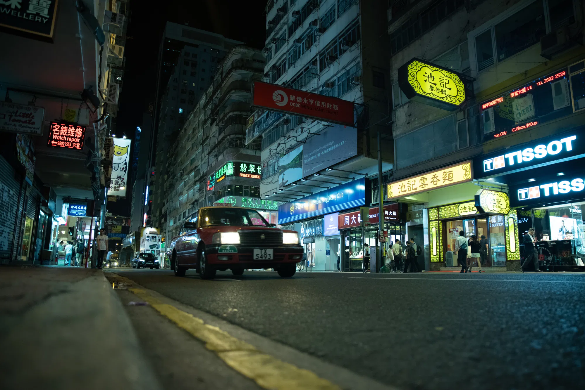 Hong Kong street at night — RAW