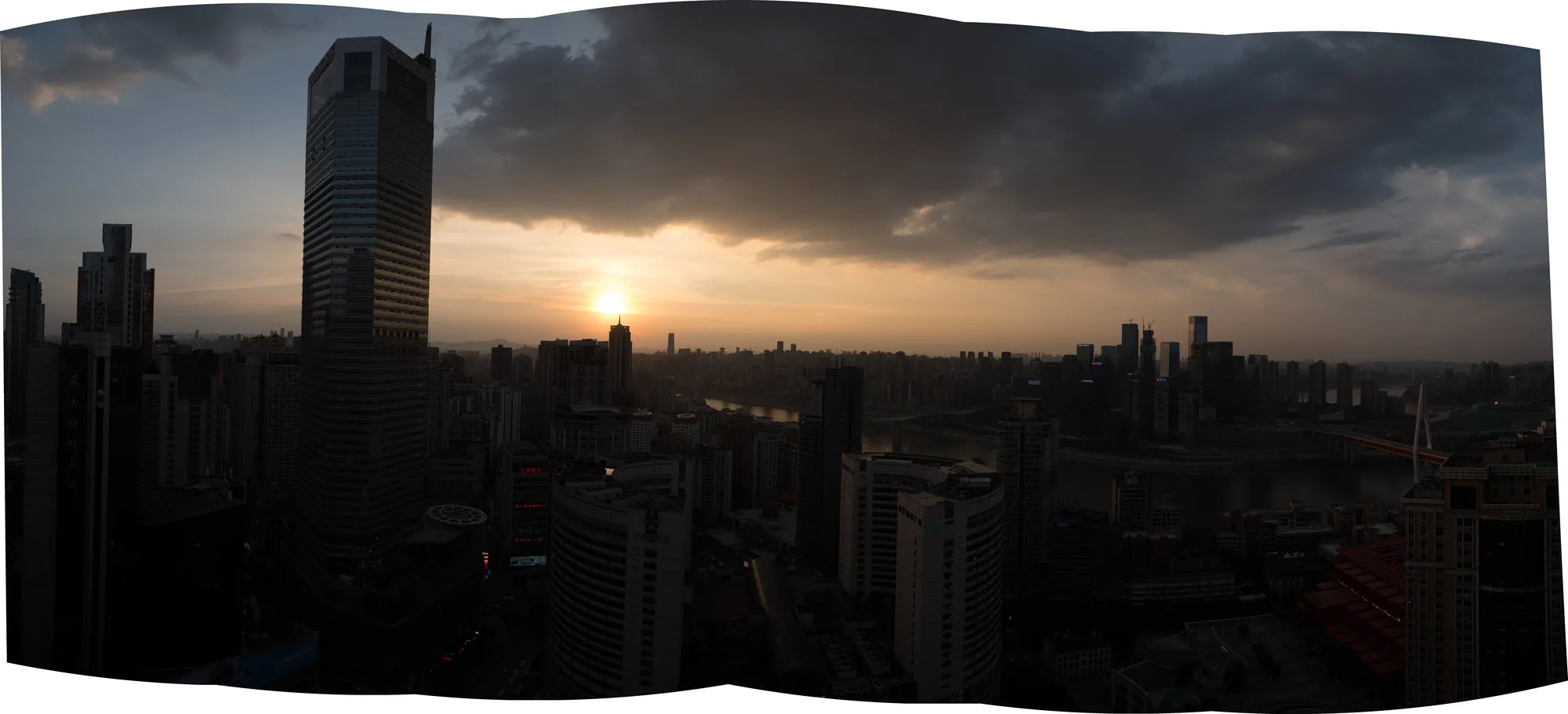 Chongqing summer sunset panorama — RAW