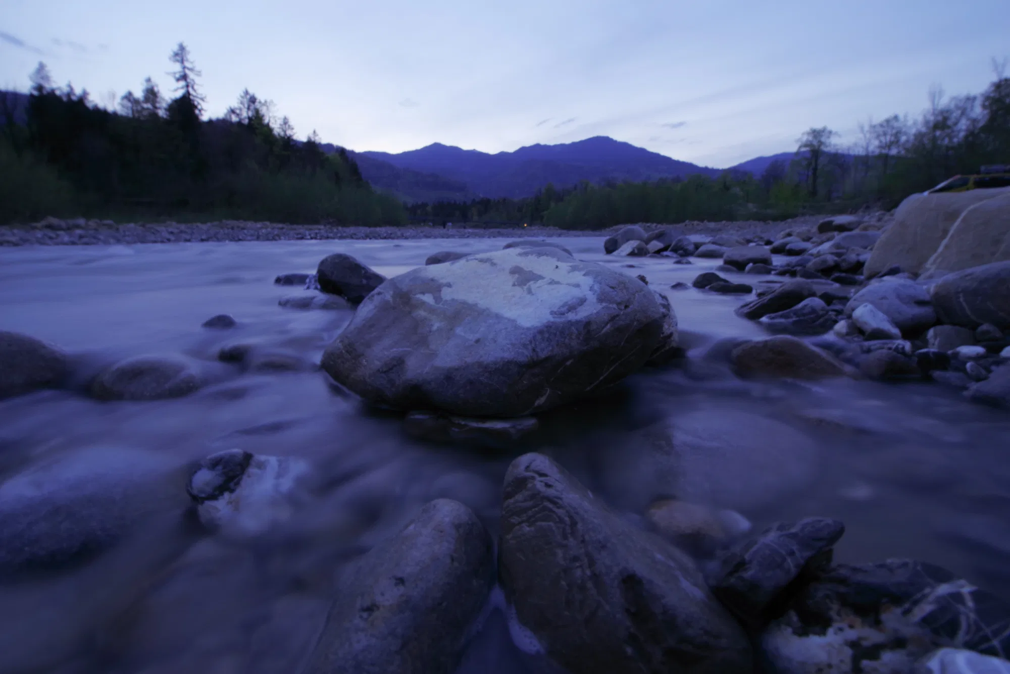 Creek after sunset — RAW